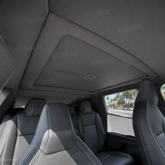 EVBASE Cybertruck Sunshade Retractable Glass Roof Sunshade with Roll Fabric Style Heat Insulation UV Protection