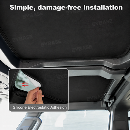 EVBASE Glass Roof Sunshade for Hummer EV Silicone Electrostatic Glass Sunroof Shade Heat Insulation UV Protection Faux Suede