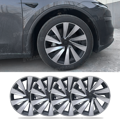 EVBASE Model Y Juniper 19 Inch Wheel Covers for Tesla Crossflow Wheels Spiral Style Aero Hubcaps 4PCS