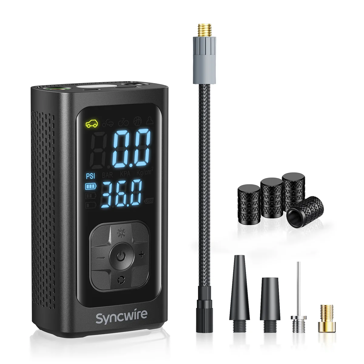 Syncwire 190 Quite Tire Inflator Portable Air Compressor For Car