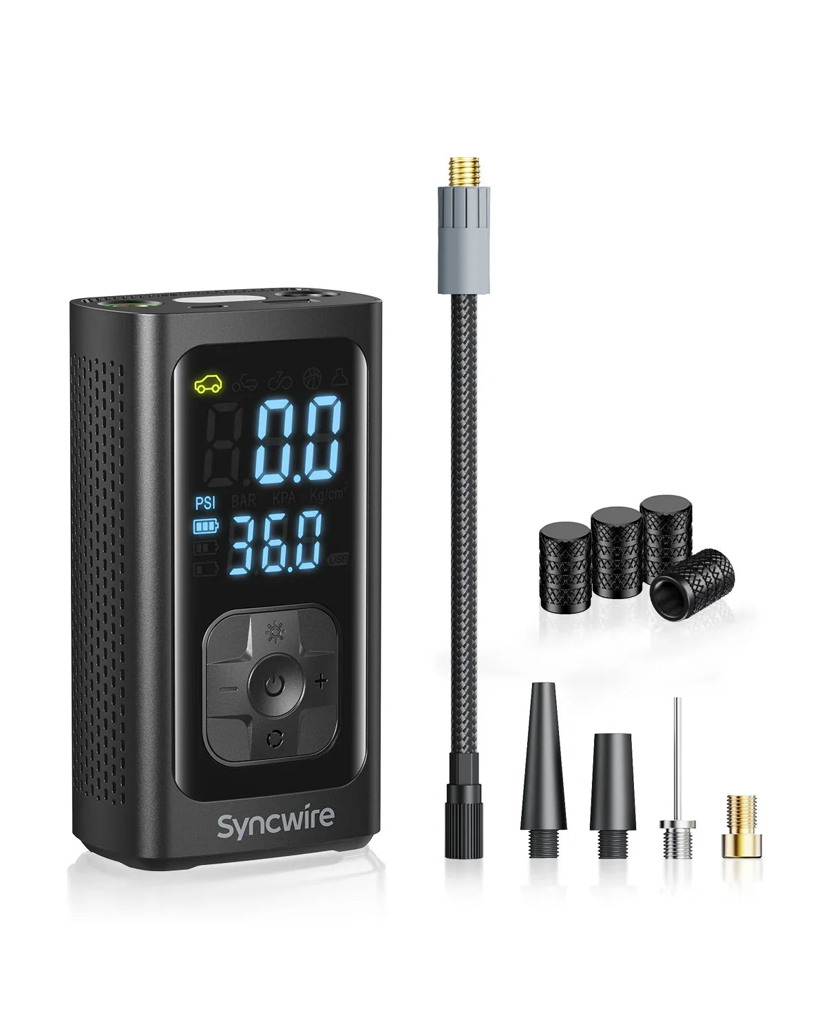 Syncwire 190 Quite Tire Inflator Portable Air Compressor For Car