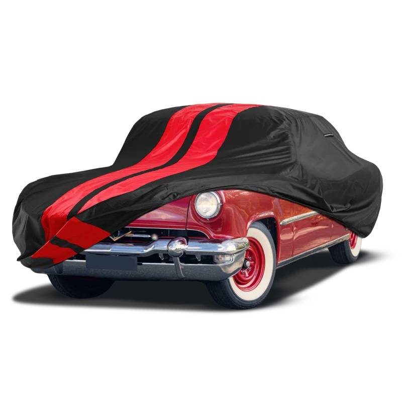iCarCover Lincoln Continental Mark Black Red Pro Series Car Cover