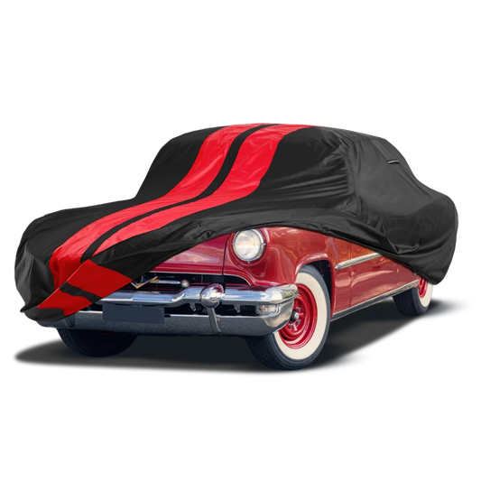iCarCover Lincoln Continental Mark Black Red Pro Series Car Cover