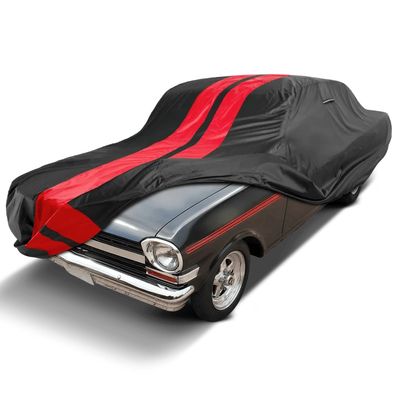 iCarCover Chevrolet Nova Black Red Pro Series Car Cover