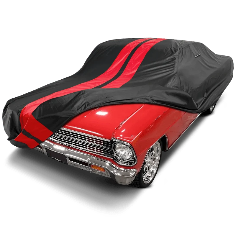 iCarCover Chevrolet Nova Black Red Pro Series Car Cover