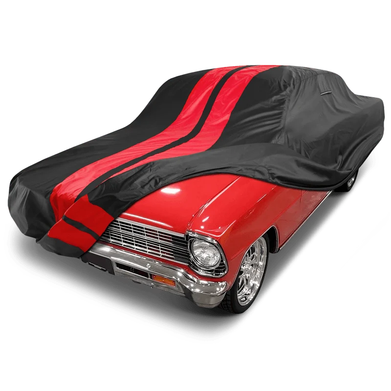 iCarCover Chevrolet Nova Black Red Pro Series Car Cover