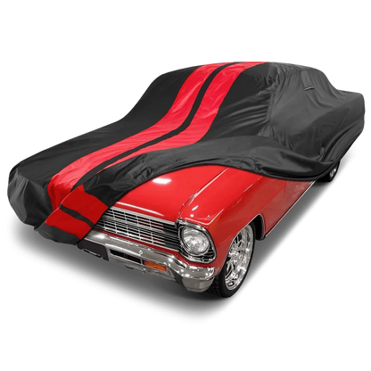 iCarCover Chevrolet Nova Black Red Pro Series Car Cover