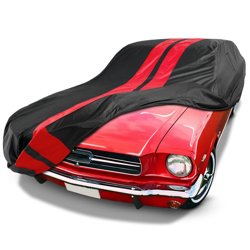 iCarCover Ford Mustang Black Red Pro Series Car Cover