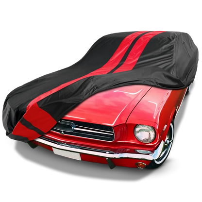 iCarCover Ford Mustang Black Red Pro Series Car Cover