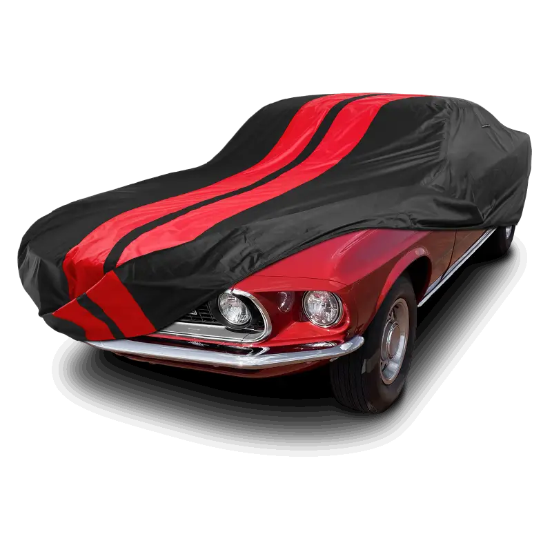 iCarCover Ford Mustang Black Red Pro Series Car Cover