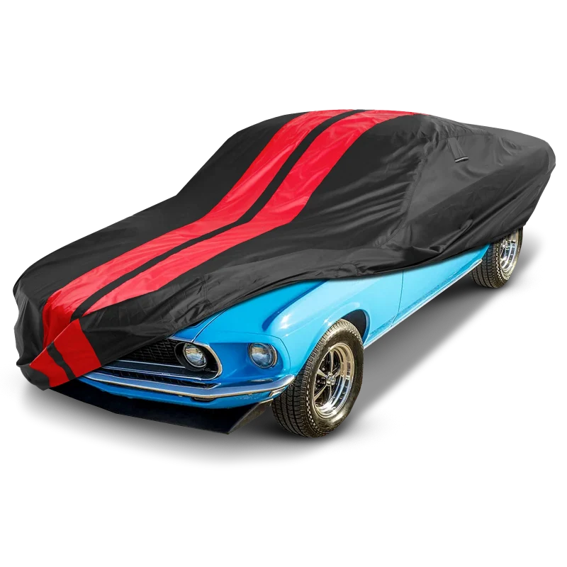 iCarCover Ford Mustang Black Red Pro Series Car Cover