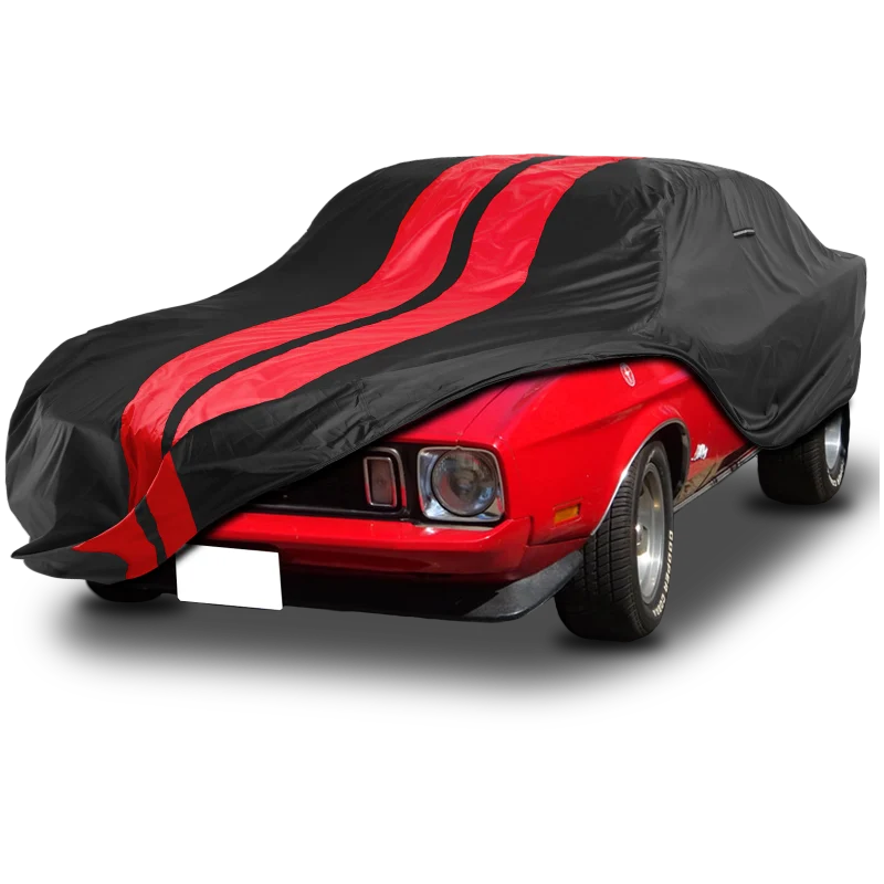 iCarCover Ford Mustang Black Red Pro Series Car Cover