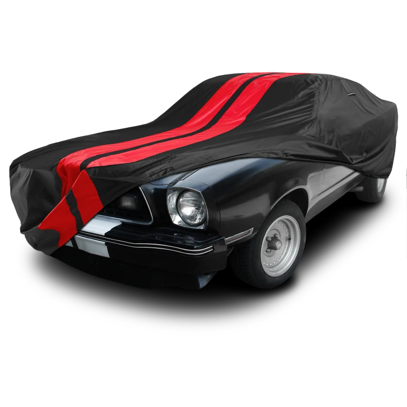 iCarCover Ford Mustang Black Red Pro Series Car Cover