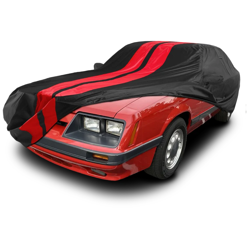 iCarCover Ford Mustang Black Red Pro Series Car Cover