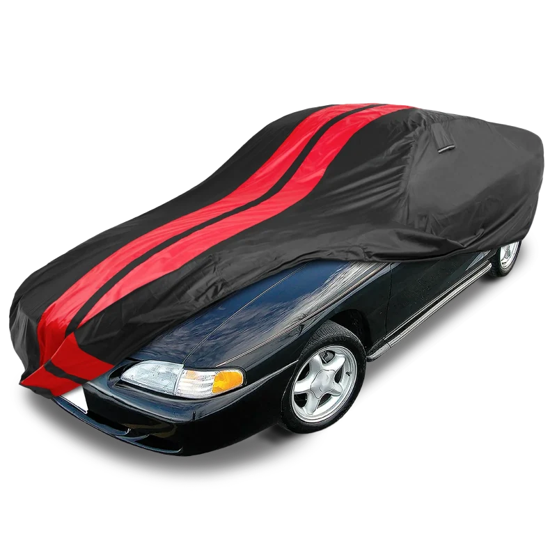 iCarCover Ford Mustang Black Red Pro Series Car Cover