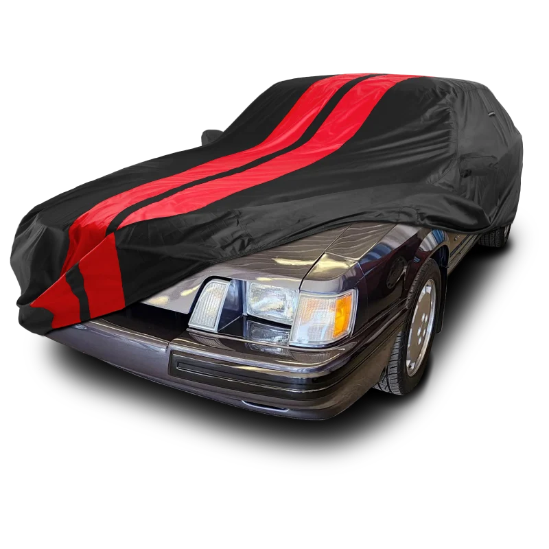 iCarCover Ford Mustang Black Red Pro Series Car Cover