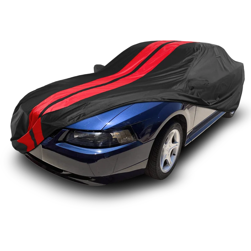 iCarCover Ford Mustang Black Red Pro Series Car Cover
