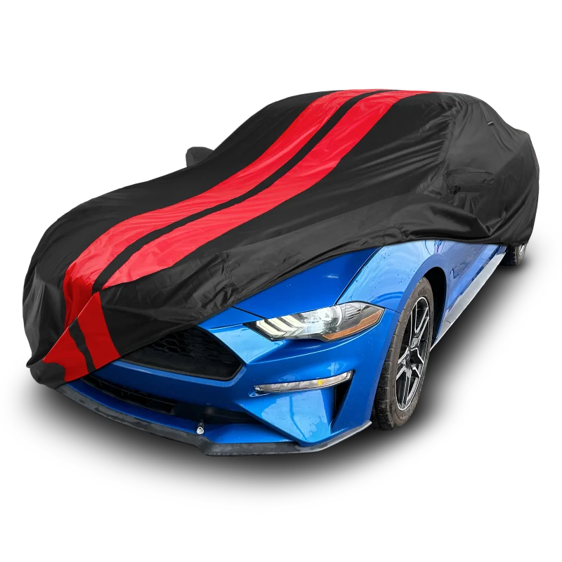 iCarCover Ford Mustang Black Red Pro Series Car Cover