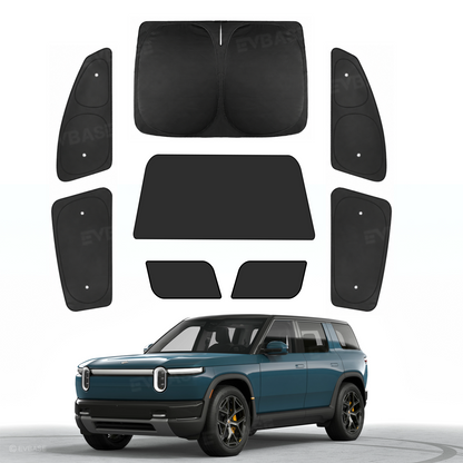 EVBASE Sunshade for Rivian R2 Side Window Shade & Windshield Sun Shade & Glass Roof Sun Visor Foldable Heat Reflective