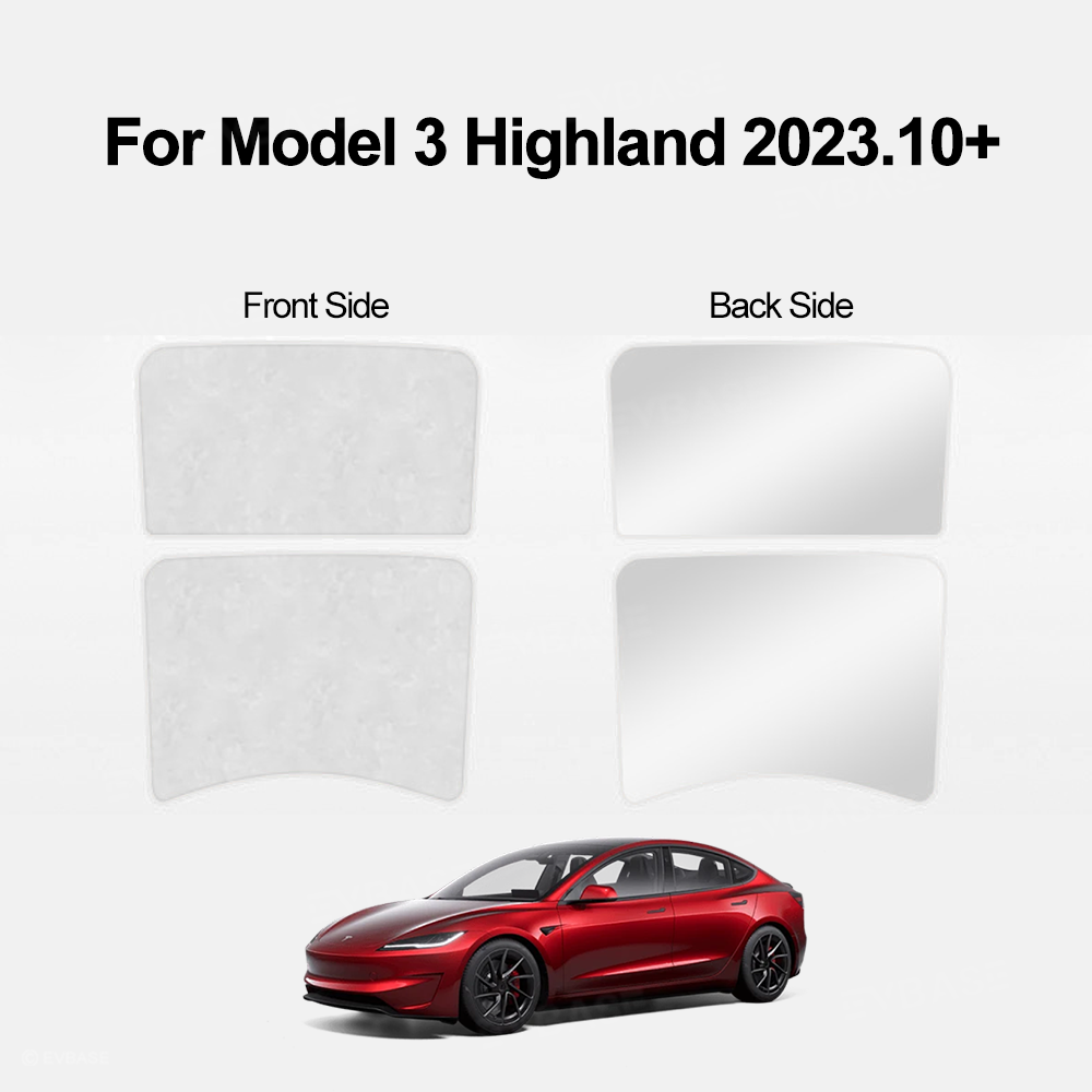EVBASE Model Y Juniper/ 3 Highland Sunshade Silicone Electrostatic Glass Sunroof Shade Heat Insulation UV Protection Faux