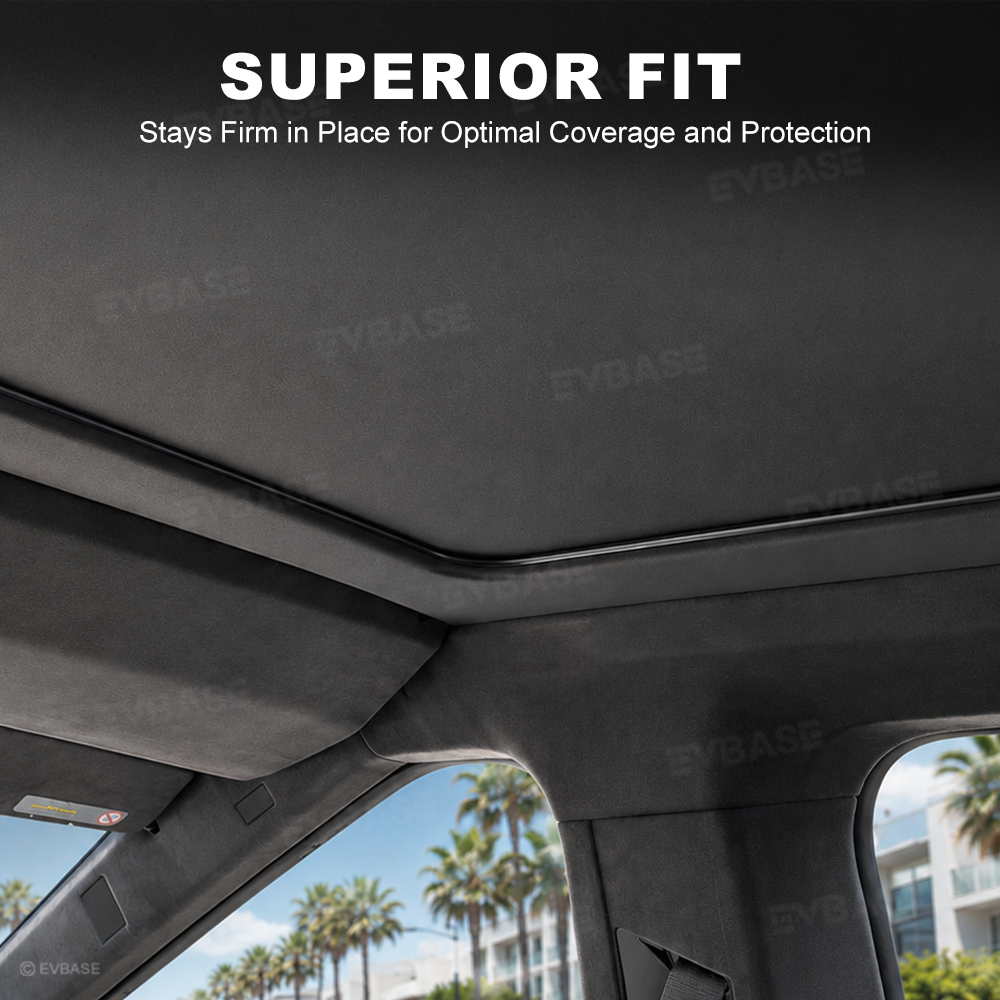 EVBASE Cybertruck Sunshade Retractable Glass Roof Sunshade with Roll Fabric Style Heat Insulation UV Protection