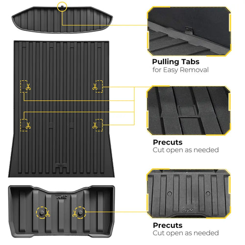 3W Tesla Cybertruck 2023 2024 2025 Custom Bed Mat Thorex™ All-Weather Protection