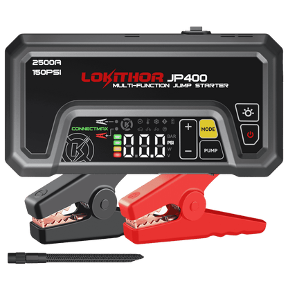 LOKITHOR JP400 Jump Starter 2500A with 150PSI Air Compressor for 8.5L Gas / 6.5L Diesel