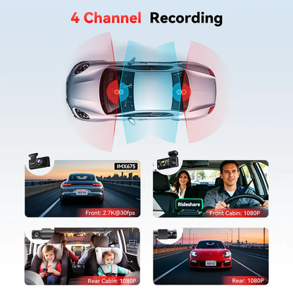 REDTIGER F17 Plus 4-Channel 2.7K Dash Cam with Sony STARVIS 2 & Wi‑Fi