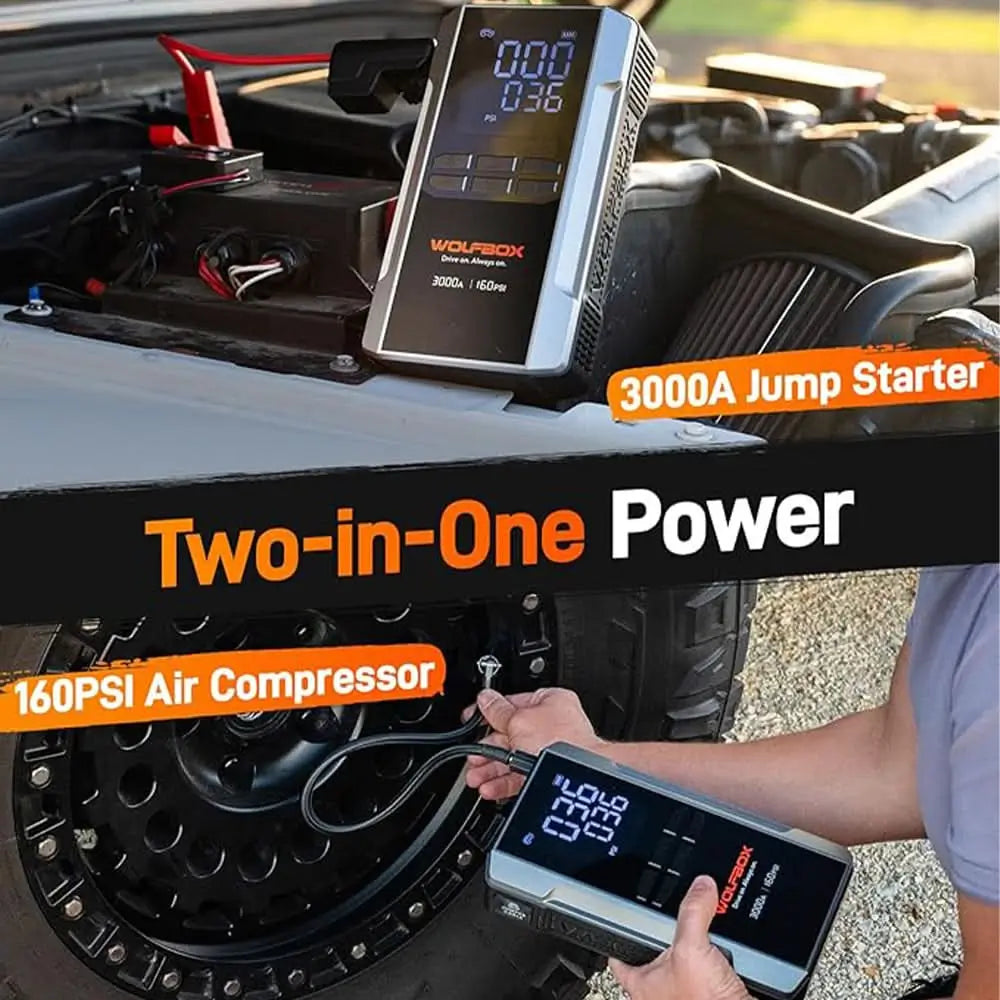 Wolfbox MegaVolt 24Air/16Air Jump Starter with Air Compressor