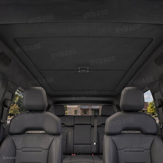 EVBASE Retractable Roof Sunshade for Rivian R2 Glass Sunroof Shade UV Protection & Heat Insulation
