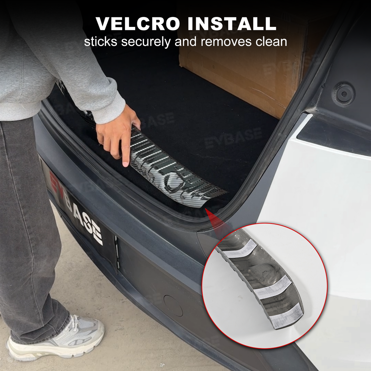 EVBASE Model Y Juniper Rear Trunk Sill Protector Stainless Steel Rear Bumper Guard
