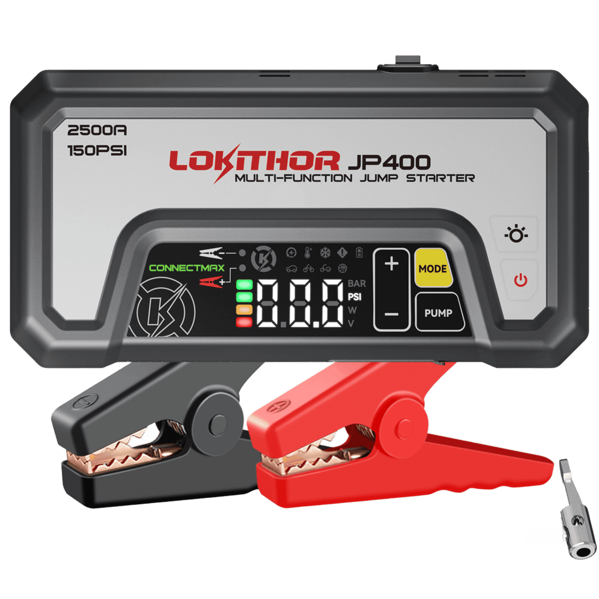 LOKITHOR JP400 Jump Starter 2500A with 150PSI Air Compressor for 8.5L Gas / 6.5L Diesel