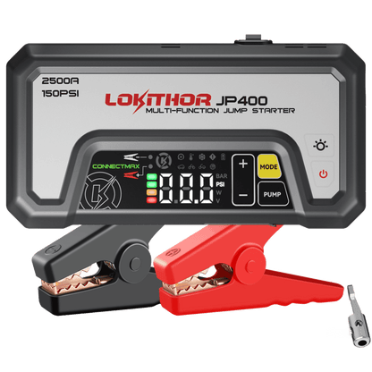 LOKITHOR JP400 Jump Starter 2500A with 150PSI Air Compressor for 8.5L Gas / 6.5L Diesel
