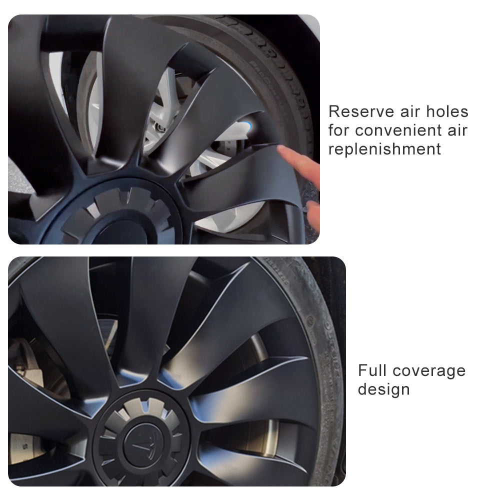 EVBASE Model 3 19 Inch Wheel Covers Replacement Überturbine Style Wheel Hubcaps Protector Cover Kit 4pcs