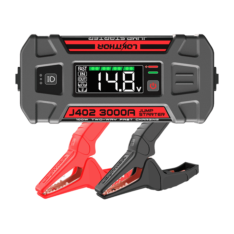 LOKITHOR J402 Portable Jump Starter 3000A Peak with ConnectMax Tech for 9.0L Gas/7.0L Diesel