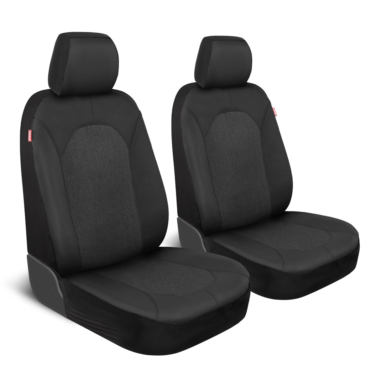 Motor Trend Black Car Seat Covers Set - 2 Front Seats – Spill-Proof Neoprene CarSeat Cover Protector for Cars – Automotive Car Accessories