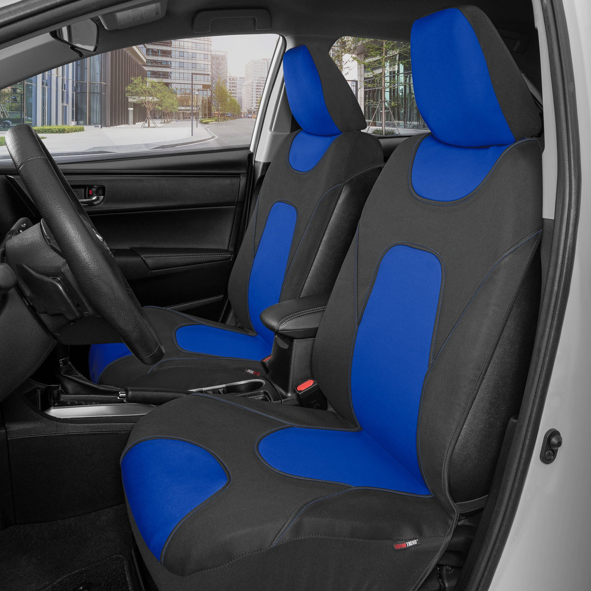 MotorTrend 2-Pack AquaShield Water-Proof Two-Tone Neoprene Front Seat Covers