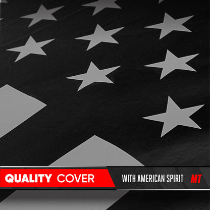 Motor Trend Black USA Flag Waterproof Car Cover - All Weather Outdoor Protection, UV Resistant, Windproof, Scratchproof - Semi-Universal Fit