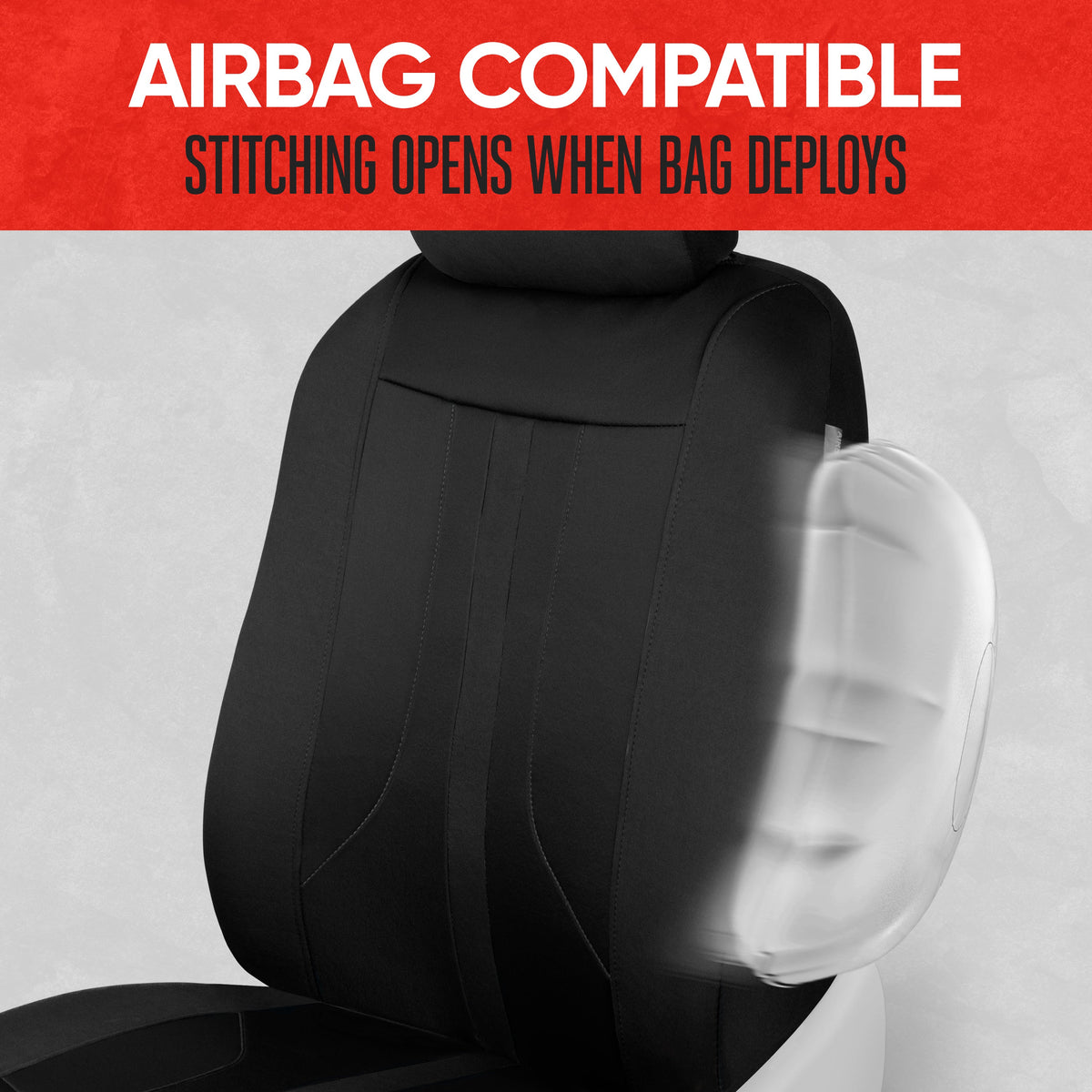 Motor Trend Black Cloth Car Seat Covers for Front Seats – Premium Automotive Bucket Seat Covers, Made for Vehicles with Removable Headrests