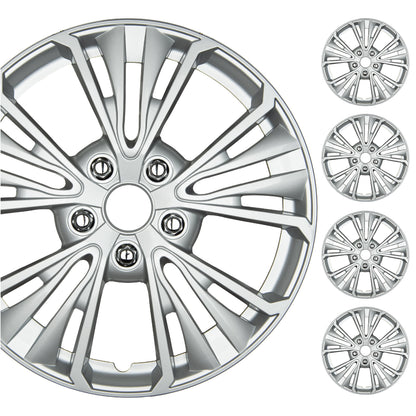 BDK 16 Inch Hubcaps Set of 4 – OEM Replacement Snap-On Wheel Rim Covers - Universal Fit Car Wheel Cover for Cars, Trucks, SUV, Vans Durable ABS