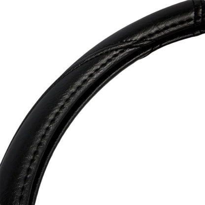 BDK Faux Leather Ergonomic Grip Steering Wheel Cover (Fits 14.5" - 15.5")