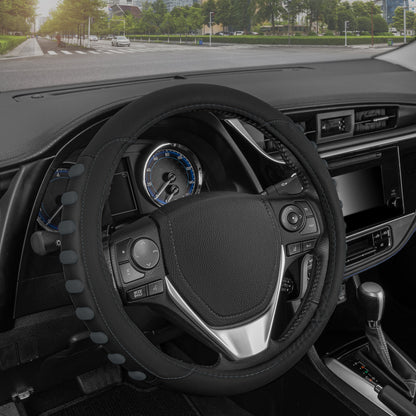 MotorTrend FlexGrip Steering Wheel Cover with Raised Bump Grips (Fits 14.5" - 15.5")