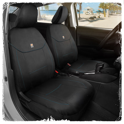 C&C Napa Leatherette 2 Front Seat Covers - Faux Leather Car Seat Protectors for Cars & Trucks - UV-Resistant, Easy to Clean, Semi-Universal Fit