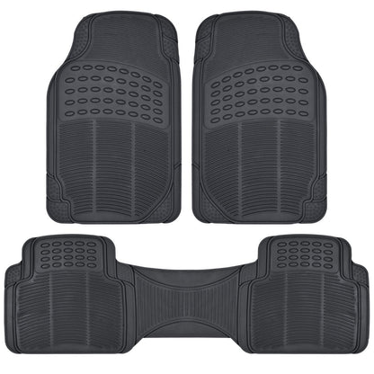 BDK 3-Piece ProLiner Front Floor Mats and Rear Floor Mats - Heavy Duty, All Weather, Trim to Fit