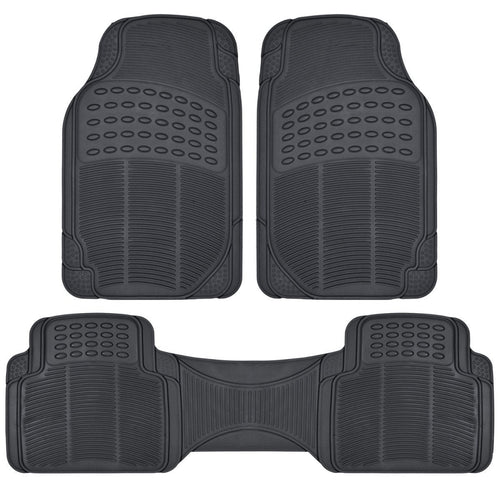 BDK 3-Piece ProLiner Front Floor Mats and Rear Floor Mats - Heavy Duty, All Weather, Trim to Fit