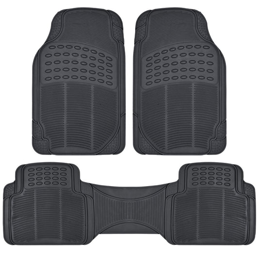 BDK 3-Piece ProLiner Front Floor Mats and Rear Floor Mats - Heavy Duty, All Weather, Trim to Fit