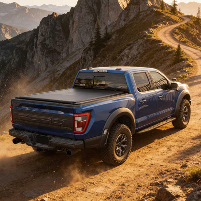 SYNETICUSA Silverado Soft Roll-Up Tonneau Cover With T-Slot Channel