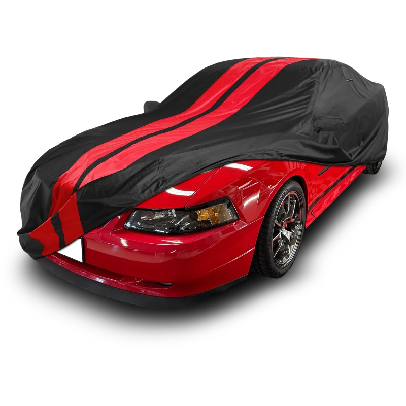 iCarCover Ford Mustang Black Red Pro Series Car Cover