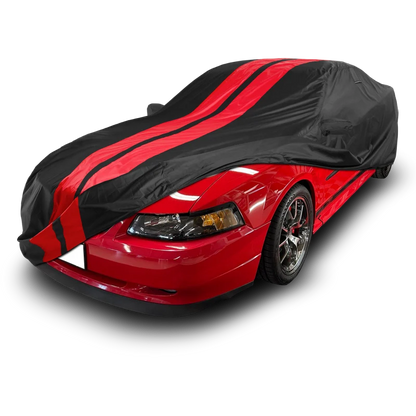 iCarCover Ford Mustang Black Red Pro Series Car Cover