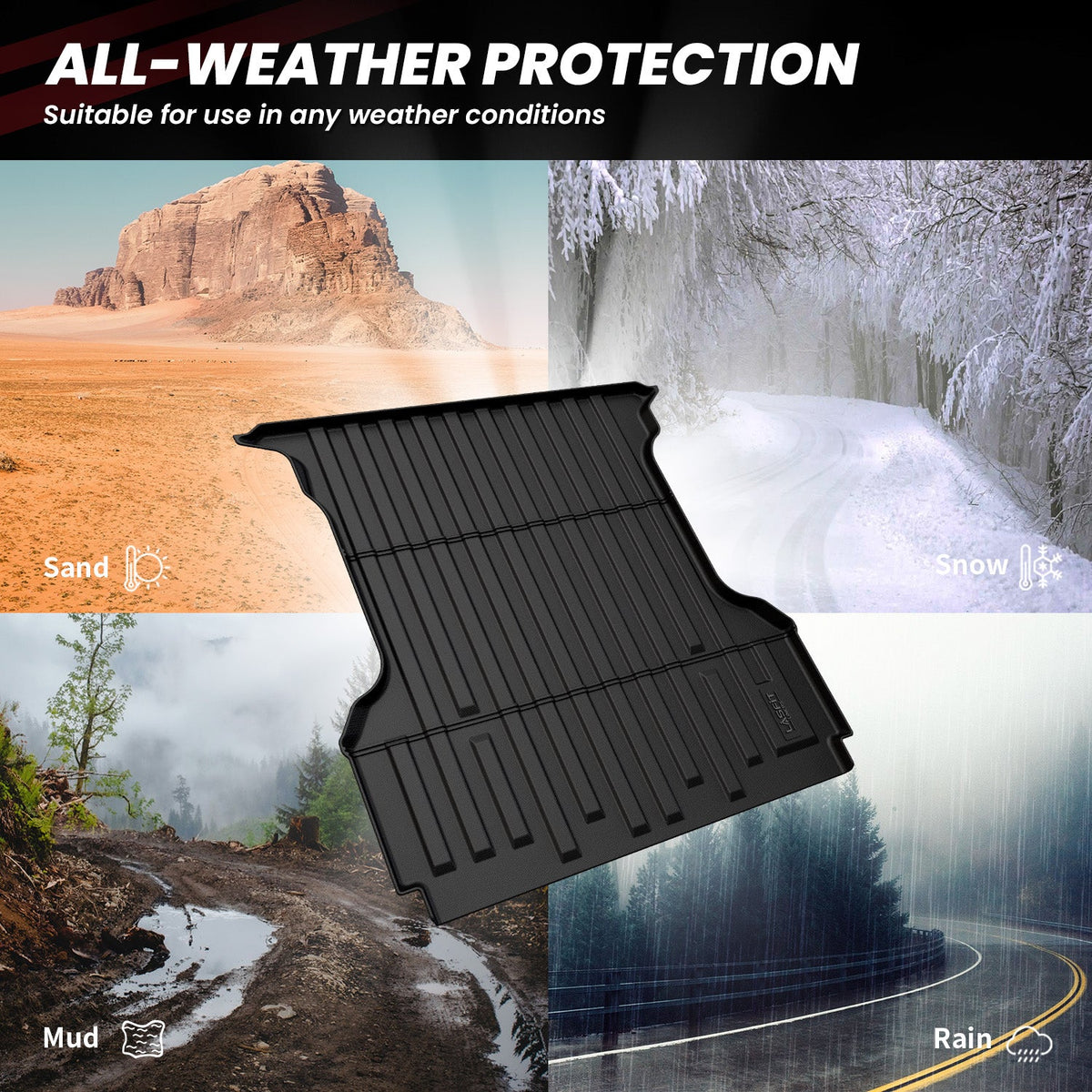 LASFIT Fit for 2004-2014 Ford F-150 5.5' Bed Heavy Duty Truck Bed Mats, Not Fit Drop-in liners